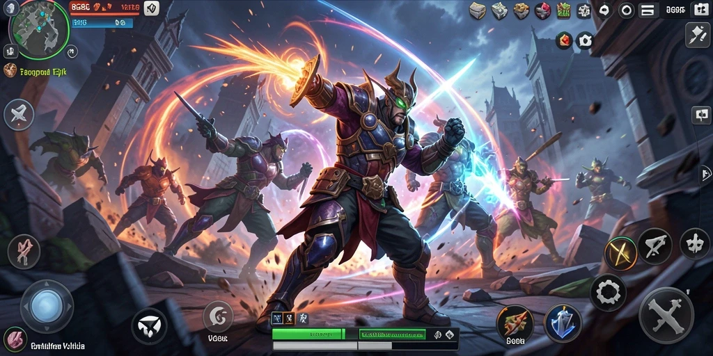Tampilan pertarungan seru di gameplay 8G8G.