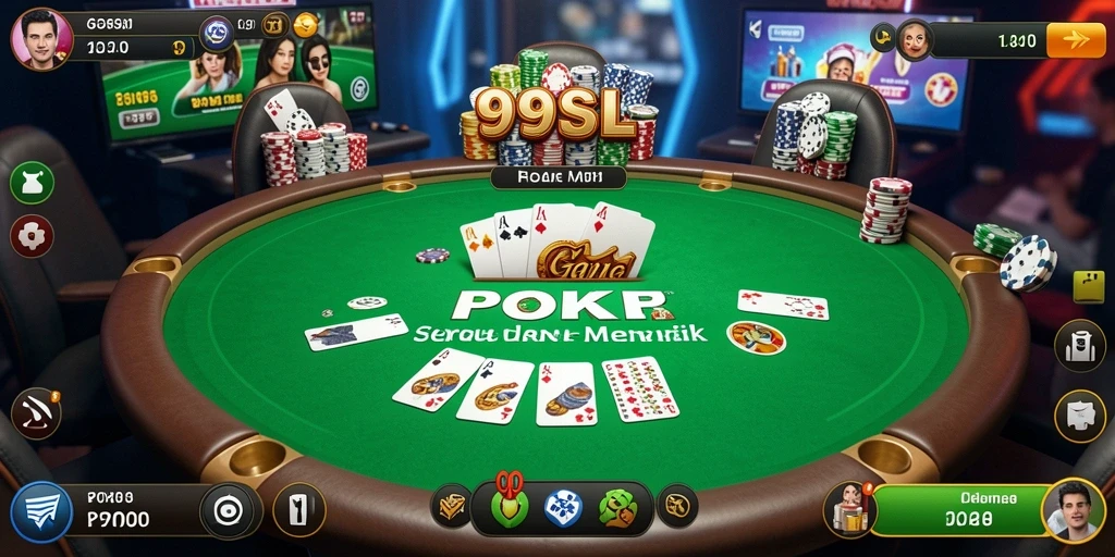 Gameplay seru di 99SL dengan pemain bersaing di meja poker.