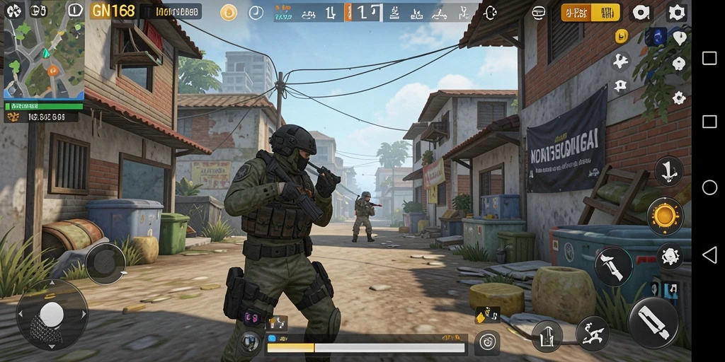 Gameplay intens di GN168 dengan aksi tembak-menembak yang seru.