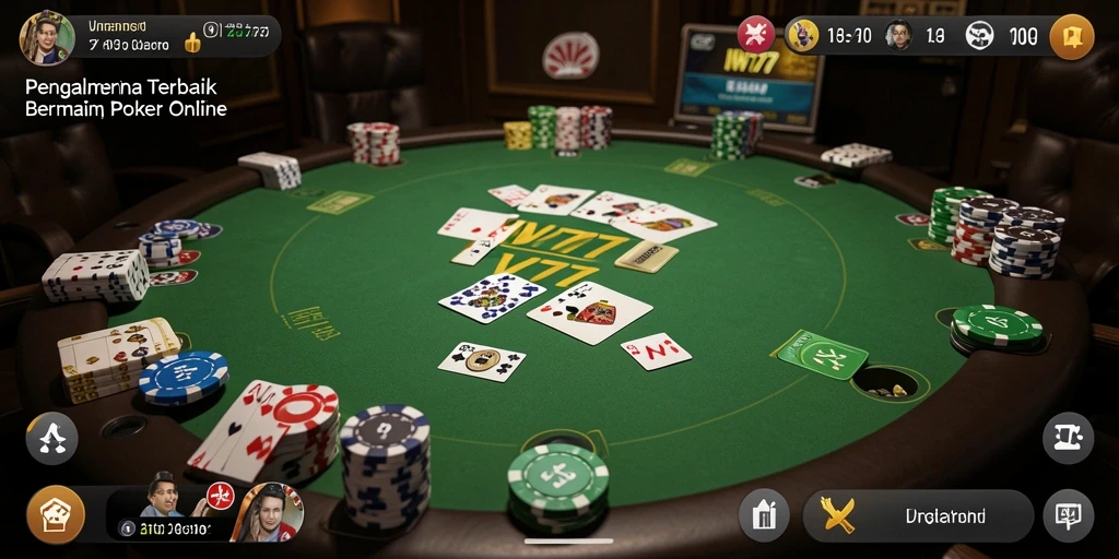Screenshot IW777 menunjukkan gameplay poker yang menarik dan dinamis.