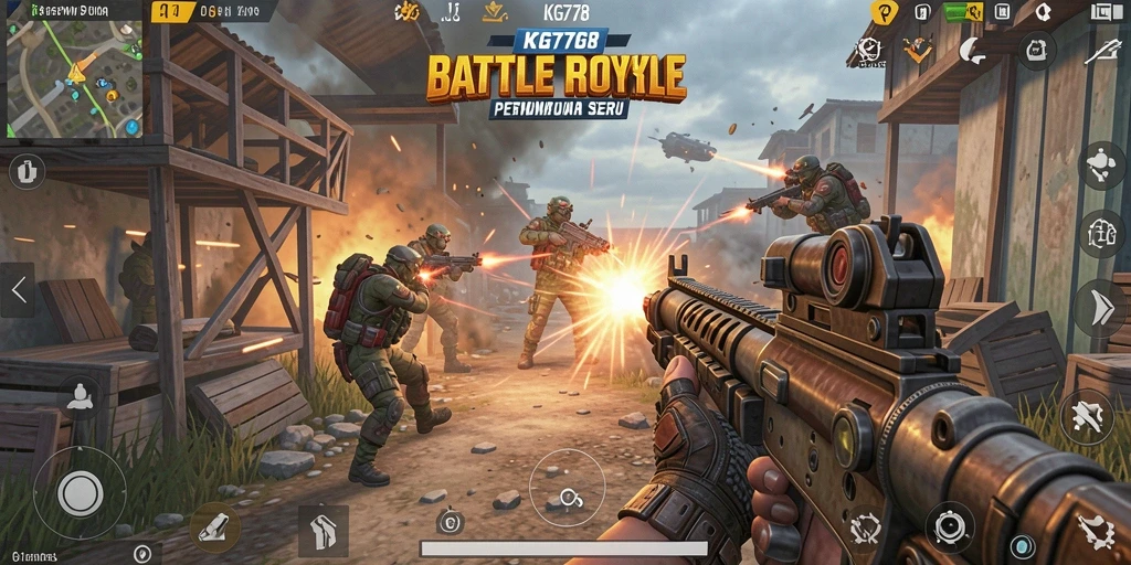 Gameplay menegangkan di KG778 saat pemain bertempur di arena.