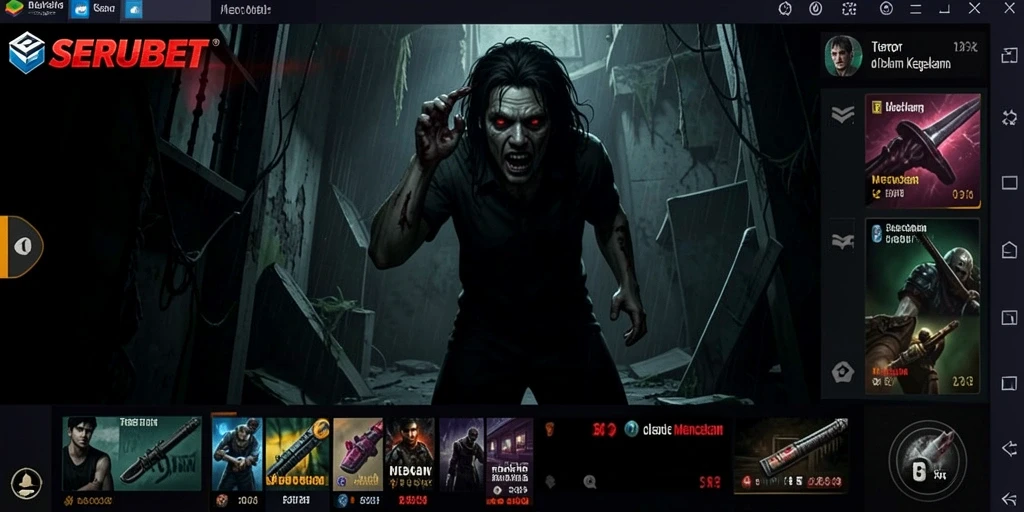 Tampilan menakutkan dari gameplay SERUBET yang menghadirkan teror yang mendebarkan.
