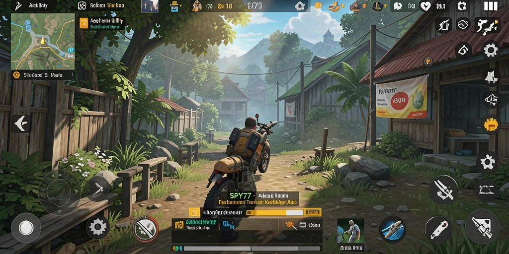 Screenshot SPY77 menampilkan tampilan antarmuka aplikasi Utility yang menarik.