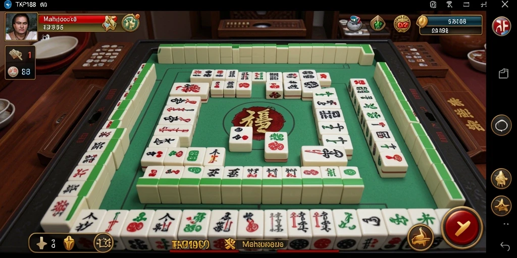 Tampilan gameplay TKP188 dengan aksi ubin Mahjong yang seru.