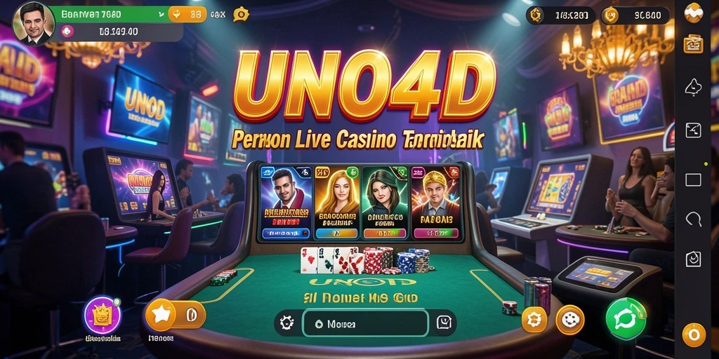 Gameplay seru dari aplikasi Live Casino UNO4D yang menampilkan dealer profesional.