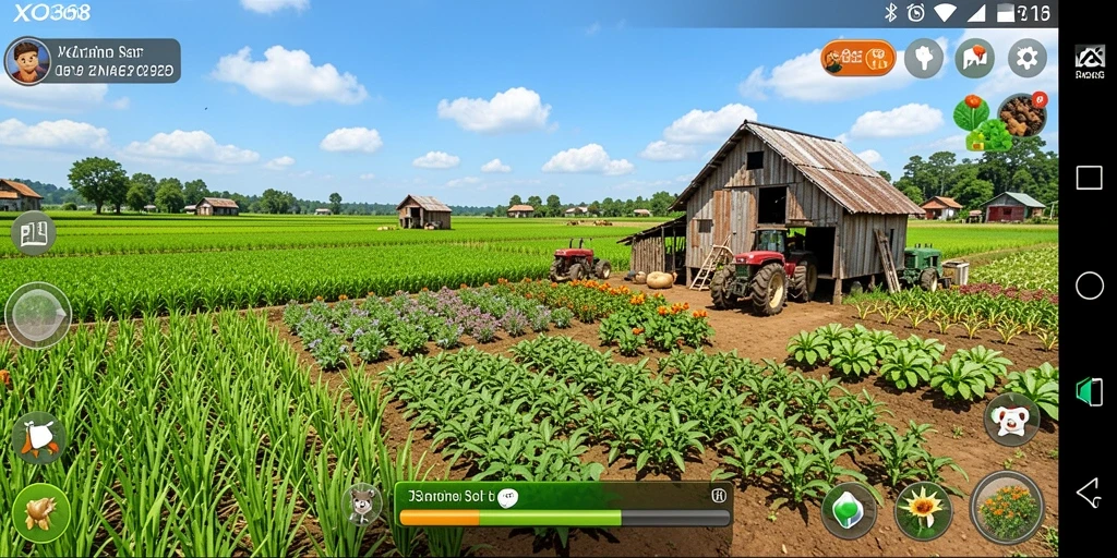 Tampilan gameplay XO368 yang penuh warna dan menarik dari dunia pertanian.